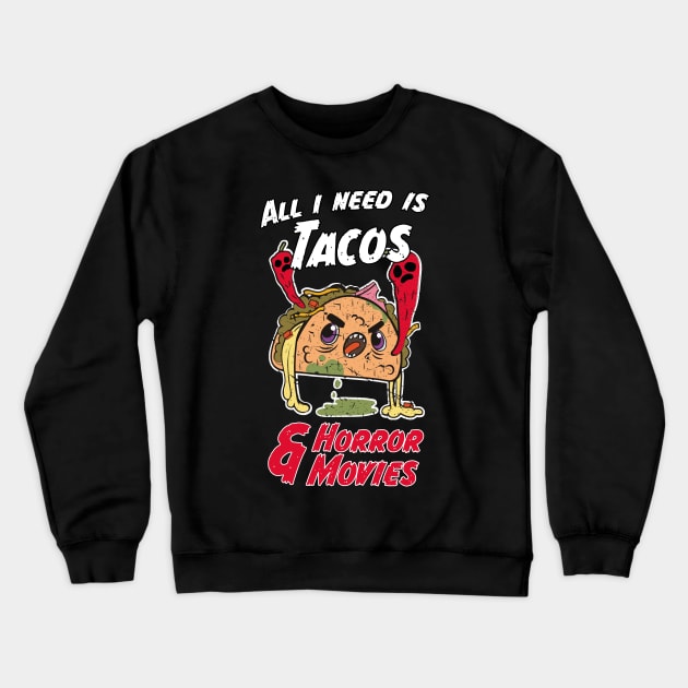 Halloween Party Gift For A Horror Movie And Taco Fan Costume Crewneck Sweatshirt by star trek fanart and more